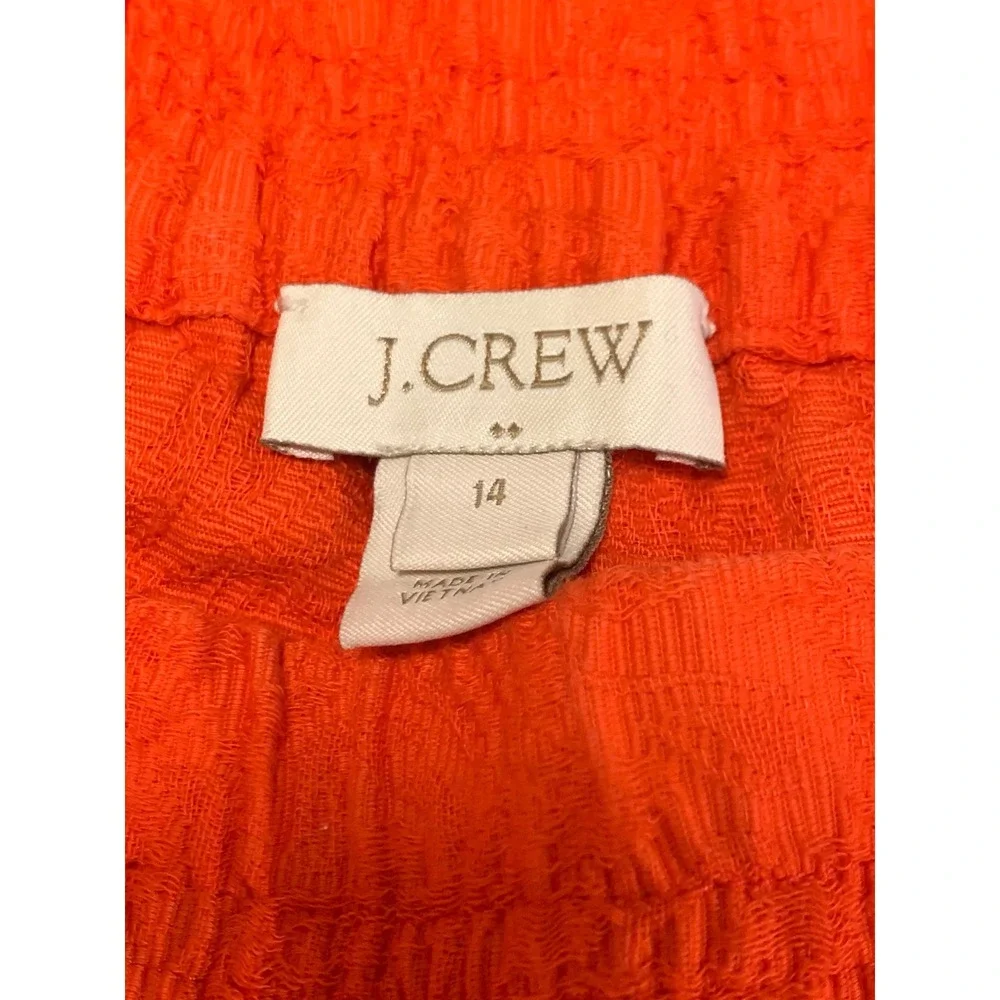 J.Crew Orange Paisley Jacquard Pull On Shorts 14 Elastic‎ Waist Pocket